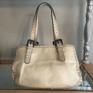 Bottega Veneta handbag beige leather intrecciato trim